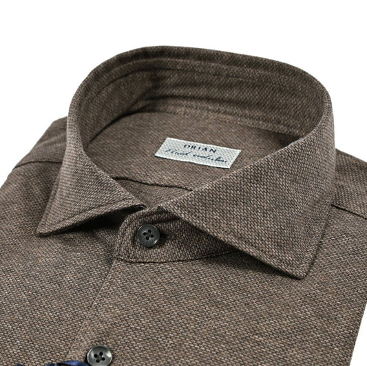 SALE｜ORIAN Fluid Evolution ストレッチコットンジャージー ホリゾンタルカラードレスシャツ｜420530 - 38｜GUARDAROBA MILANO OFFICIAL STORE