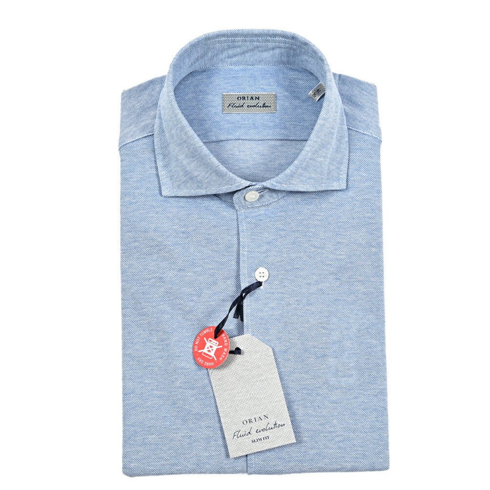 SALE｜ORIAN Fluid Evolution ストレッチコットンジャージー ホリゾンタルカラードレスシャツ｜420560 - 42｜GUARDAROBA MILANO OFFICIAL STORE