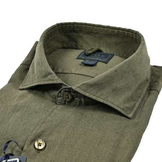SALE｜ORIAN Vintage リネン100% ホリゾンタルカラードレスシャツ(カッタウェイ)｜420773 - 39｜GUARDAROBA MILANO OFFICIAL STORE
