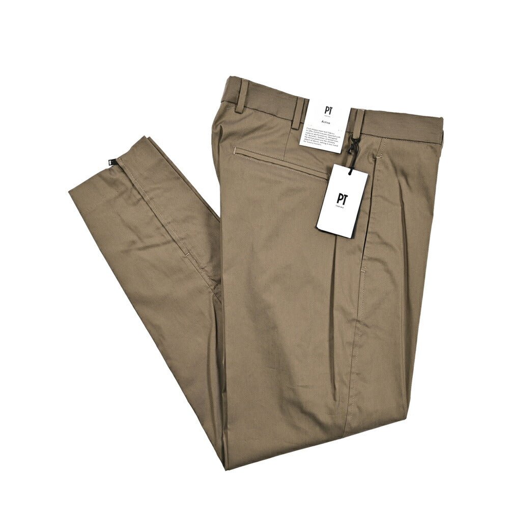 SALE｜PT TORINO Active "EPSILON" コットンナイロン ノータックスラックス｜423351 - 48｜GUARDAROBA MILANO OFFICIAL STORE