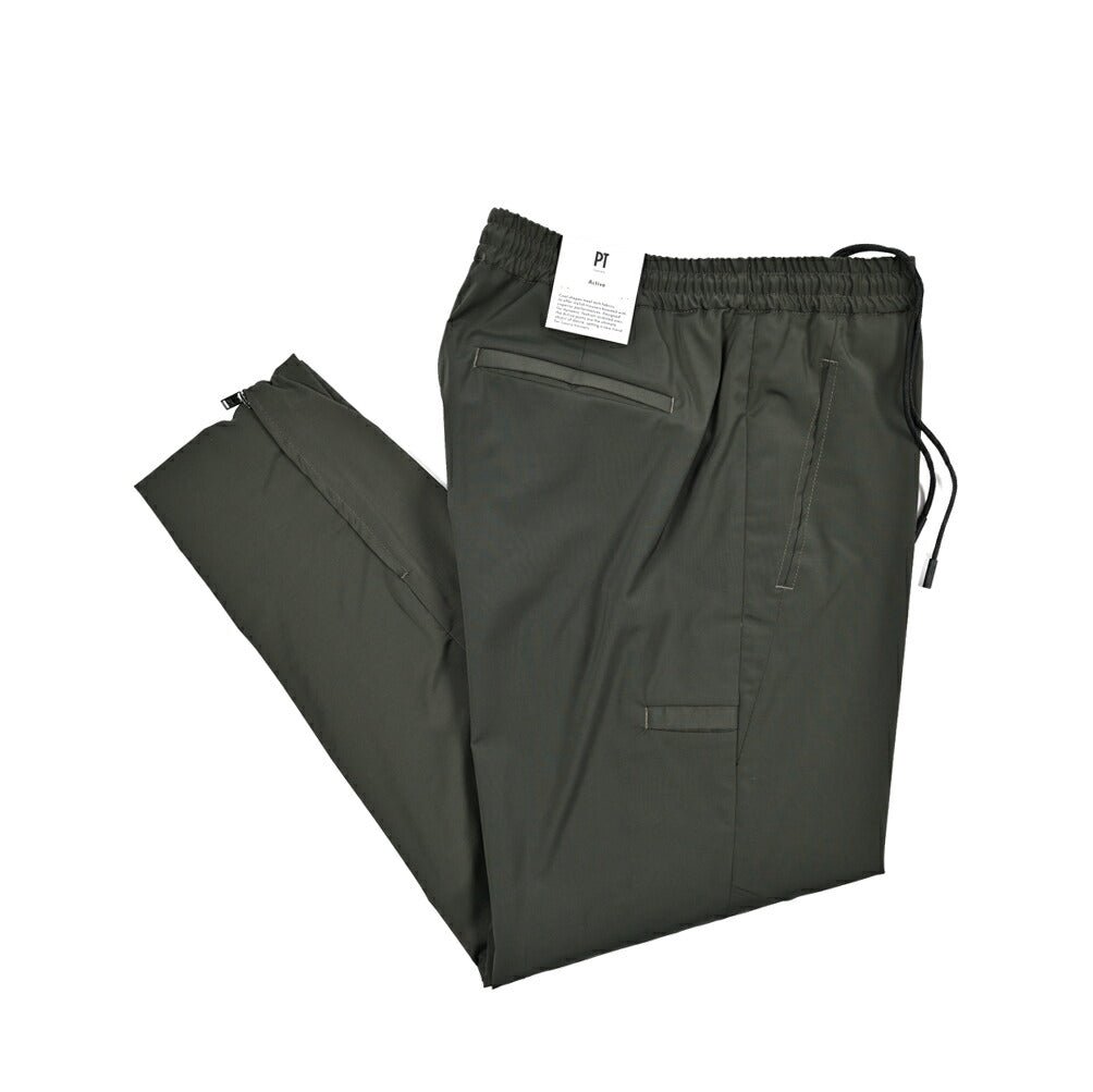 SALE｜PT TORINO Active "THETA" ストレッチウール ドローコード付きイージースラックス (裾ジップ)｜423606｜GUARDAROBA MILANO OFFICIAL STORE