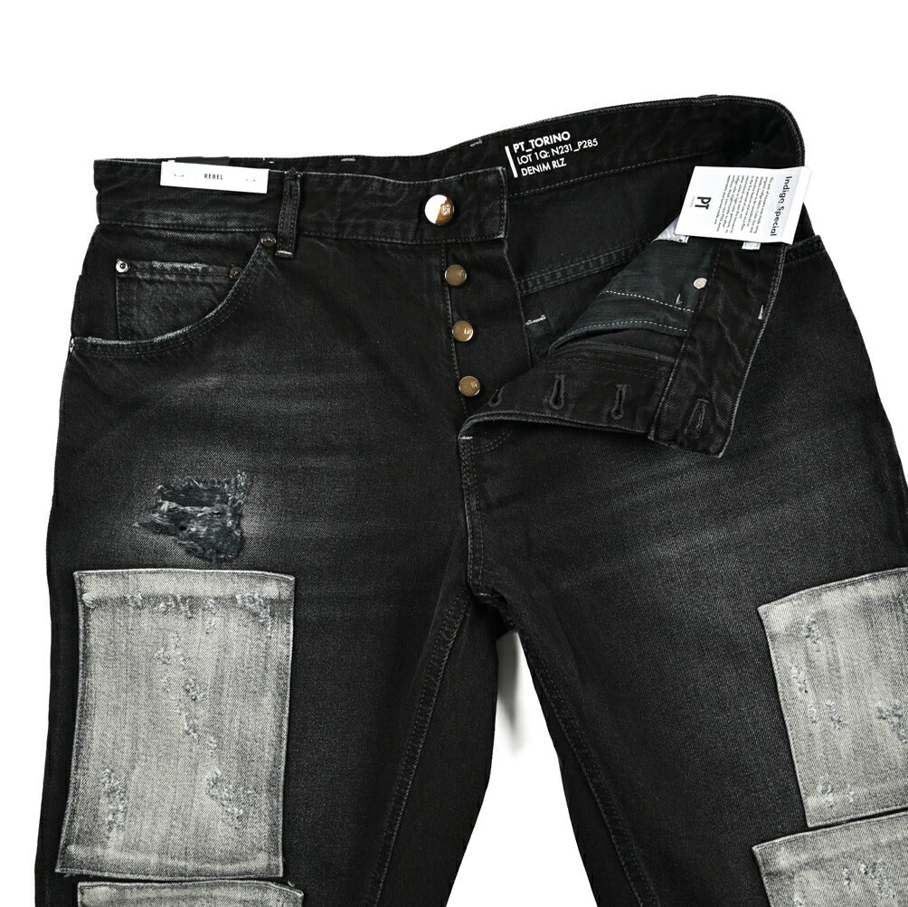 SALE｜PT TORINO DENIM THE REBEL コットン100% パッチワークデニム ワイドジーンズ / PT05｜417428 - 36｜GUARDAROBA MILANO OFFICIAL STORE
