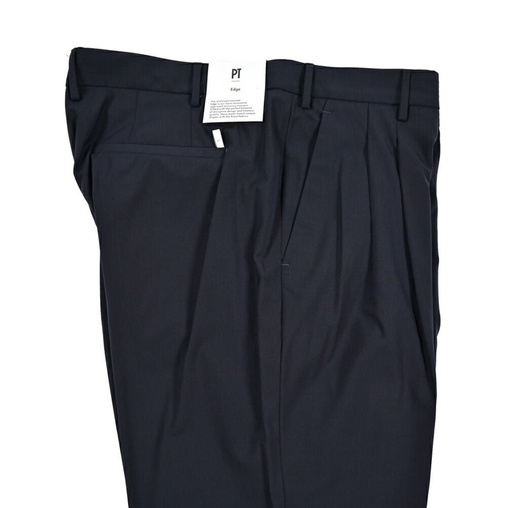 SALE｜PT TORINO Edge "DICIANNOVE" スラックス ツータック ストレッチ パンツ ヴァージンウール ポリアミド｜423462｜GUARDAROBA MILANO OFFICIAL STORE