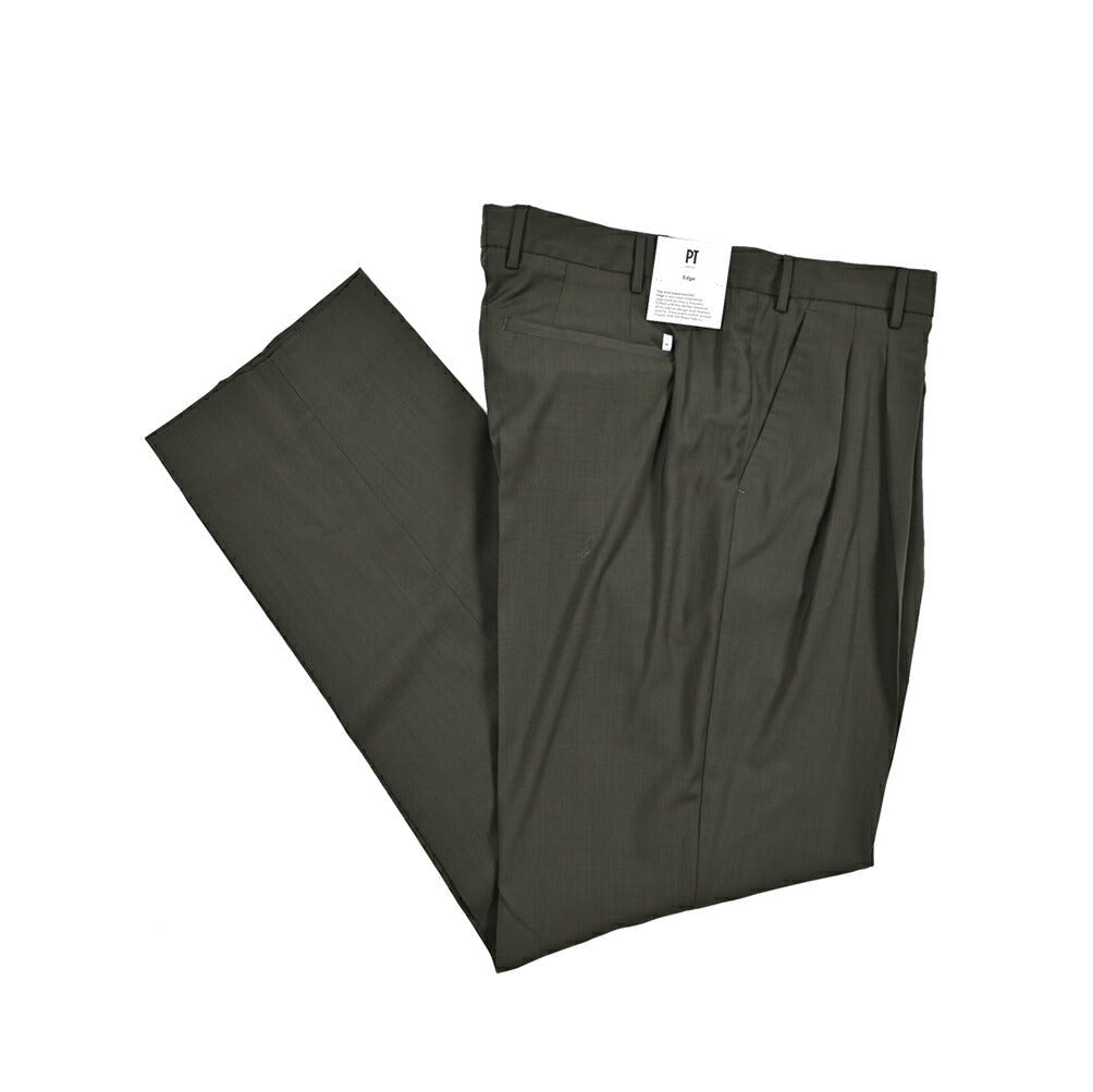 SALE｜PT TORINO Edge "DICIANNOVE" スラックス ツータック パンツ SUPER 130'S ヴァージンウール 100%｜423449 - 50｜GUARDAROBA MILANO OFFICIAL STORE