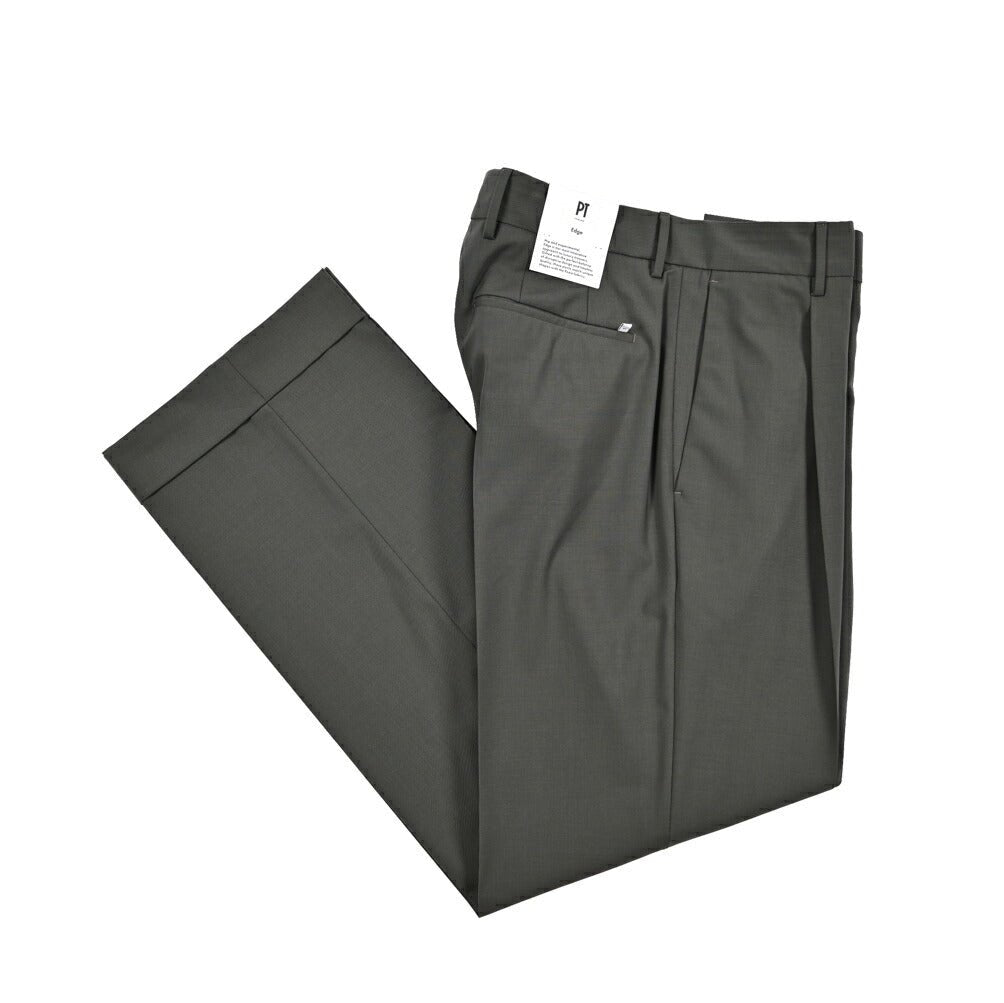 SALE｜PT TORINO Edge "QUINDICI" ストレッチウール ワンタックワイドスラックス｜423772｜GUARDAROBA MILANO OFFICIAL STORE
