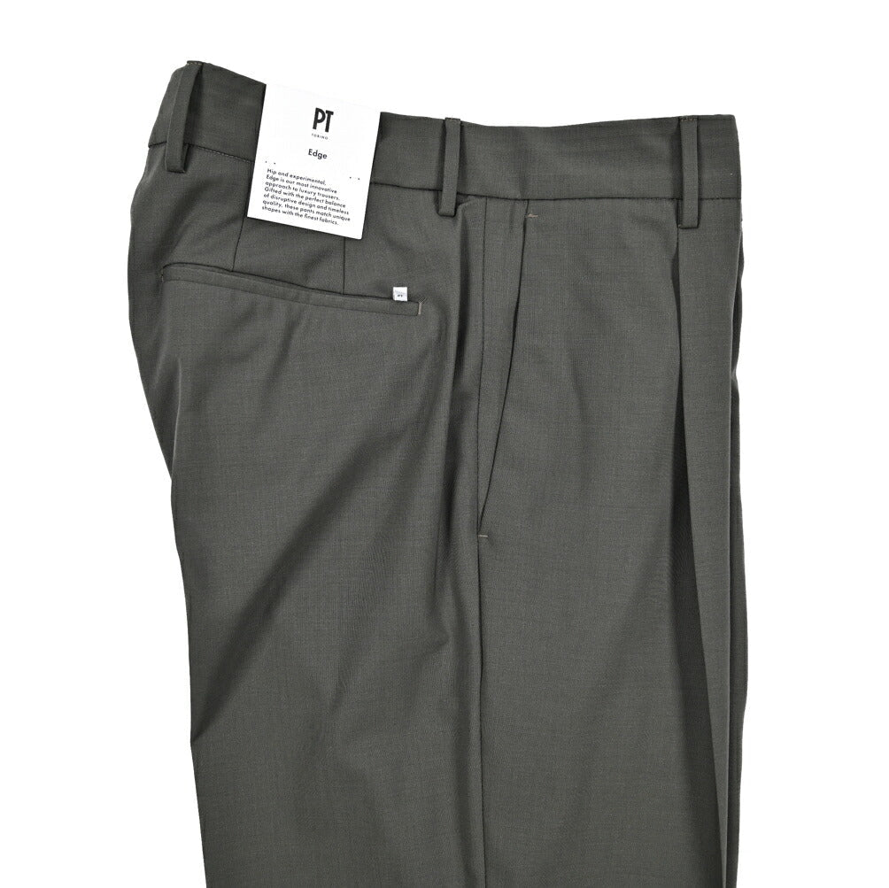 SALE｜PT TORINO Edge "QUINDICI" ストレッチウール ワンタックワイドスラックス｜423772｜GUARDAROBA MILANO OFFICIAL STORE
