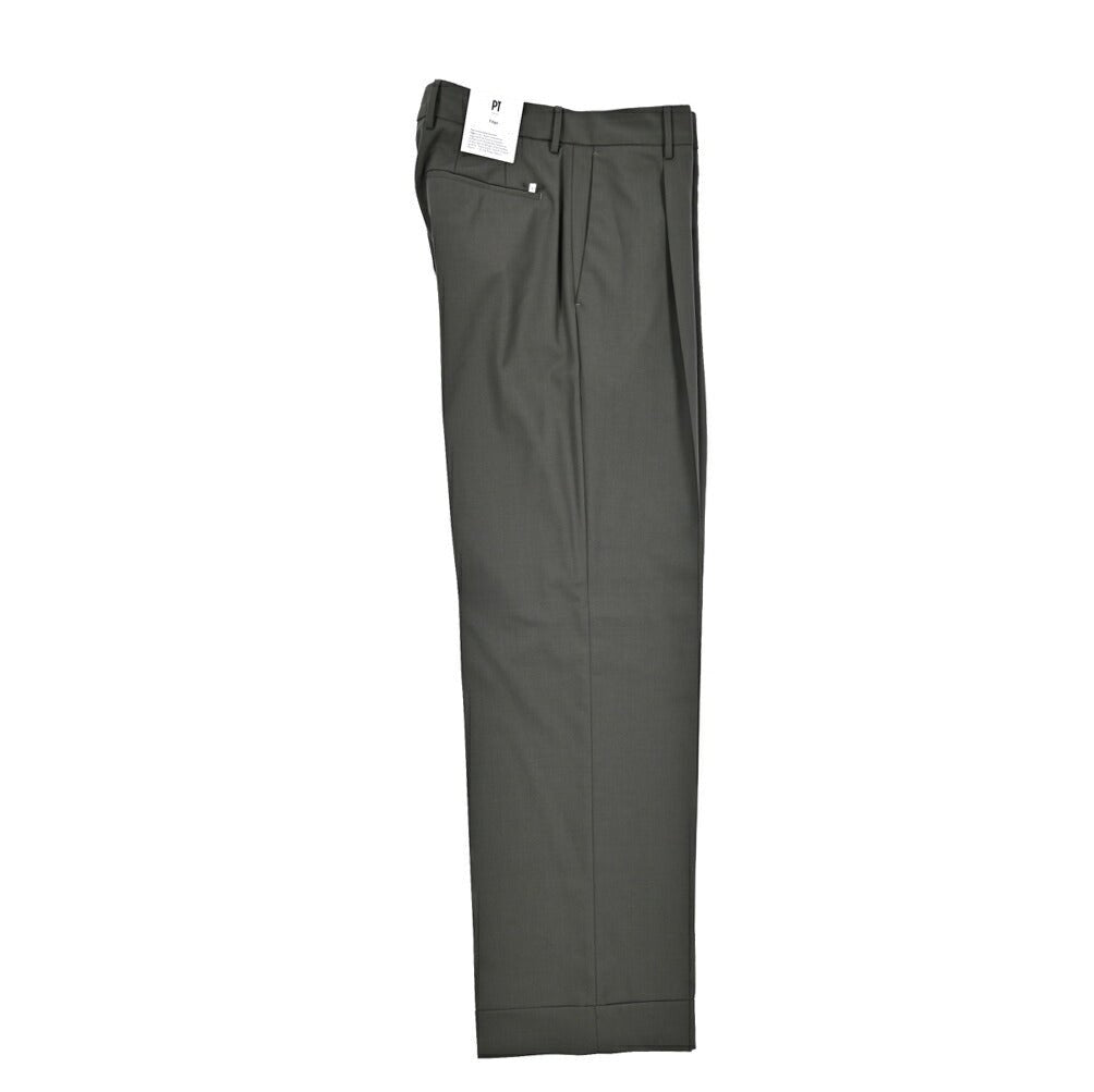 SALE｜PT TORINO Edge "QUINDICI" ストレッチウール ワンタックワイドスラックス｜423772｜GUARDAROBA MILANO OFFICIAL STORE
