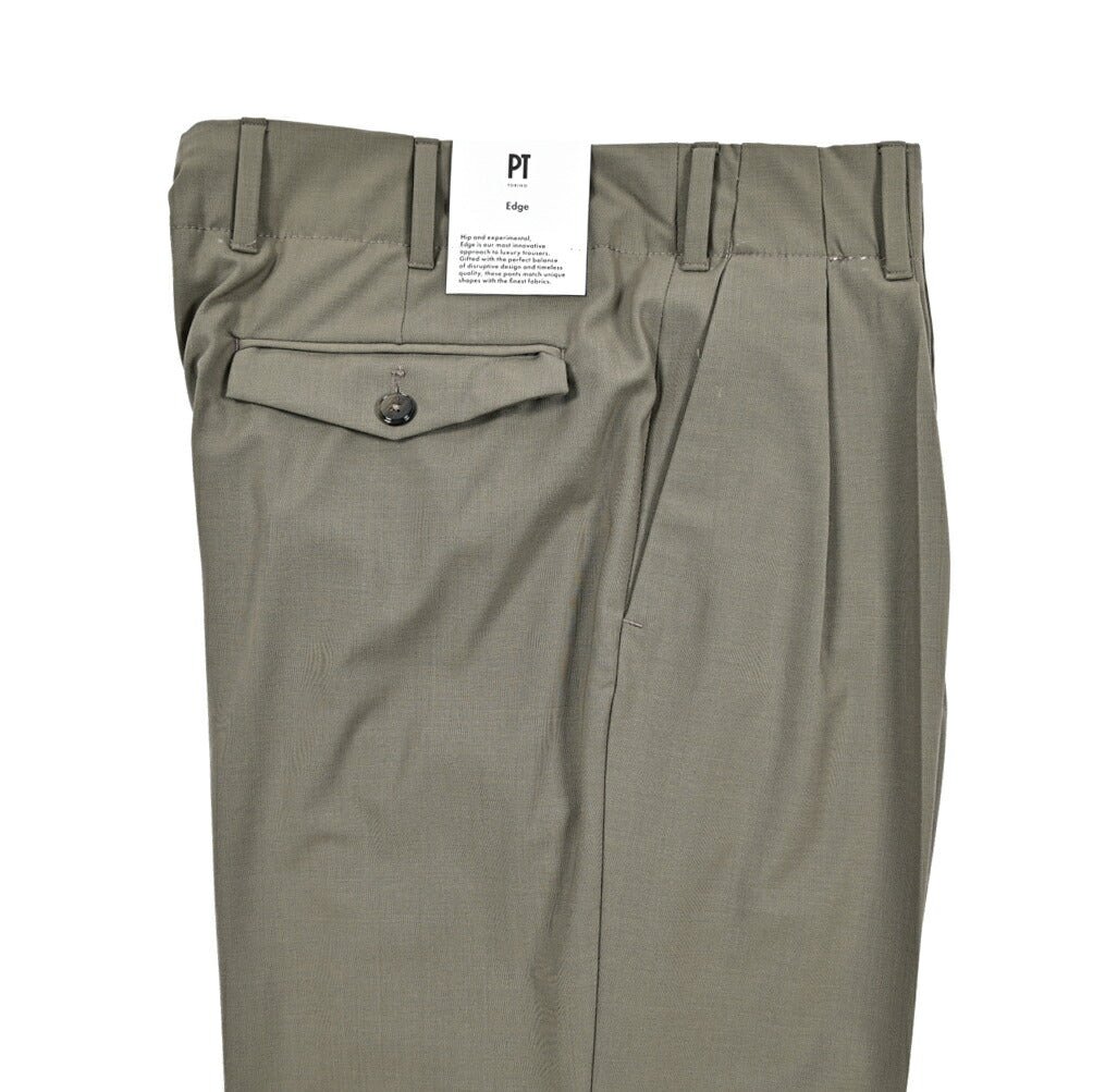 SALE｜PT TORINO Edge "VENTI" ストレッチウール ツータックワイドスラックス｜423402 - 46｜GUARDAROBA MILANO OFFICIAL STORE