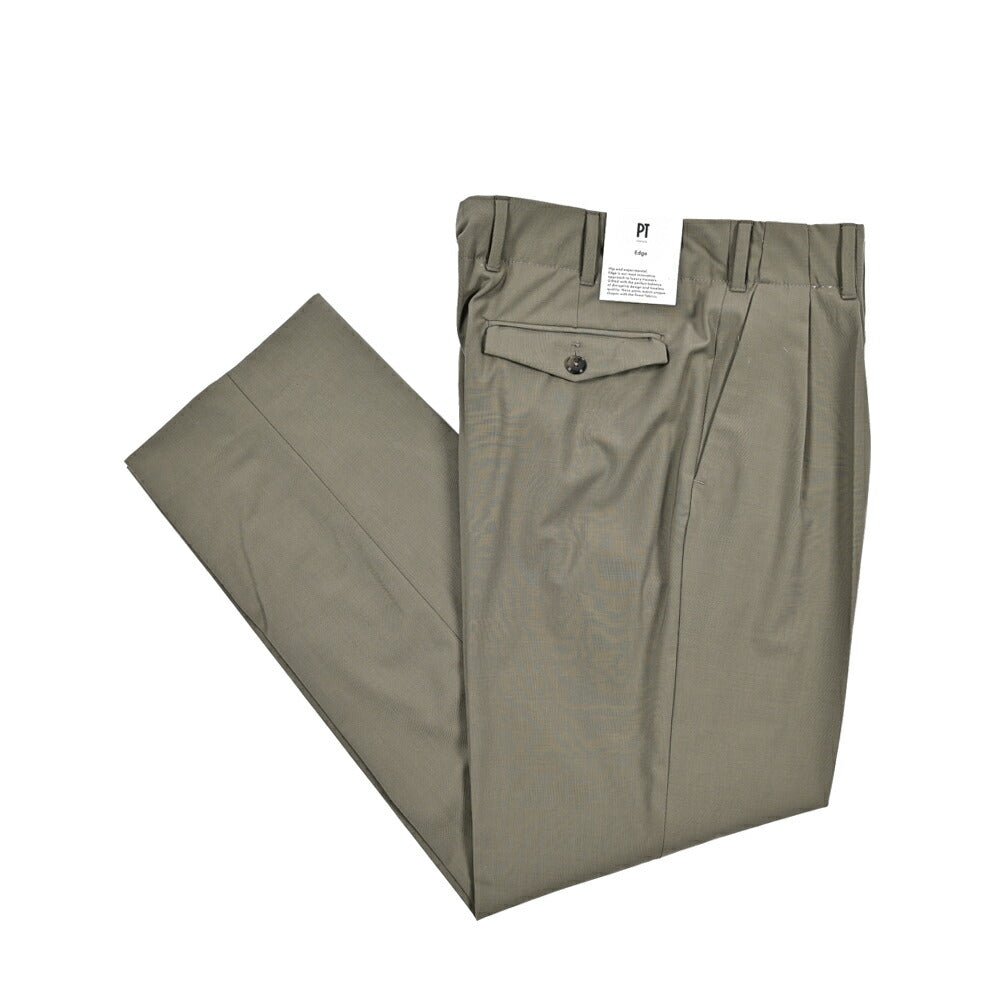 SALE｜PT TORINO Edge "VENTI" ストレッチウール ツータックワイドスラックス｜423402 - 46｜GUARDAROBA MILANO OFFICIAL STORE