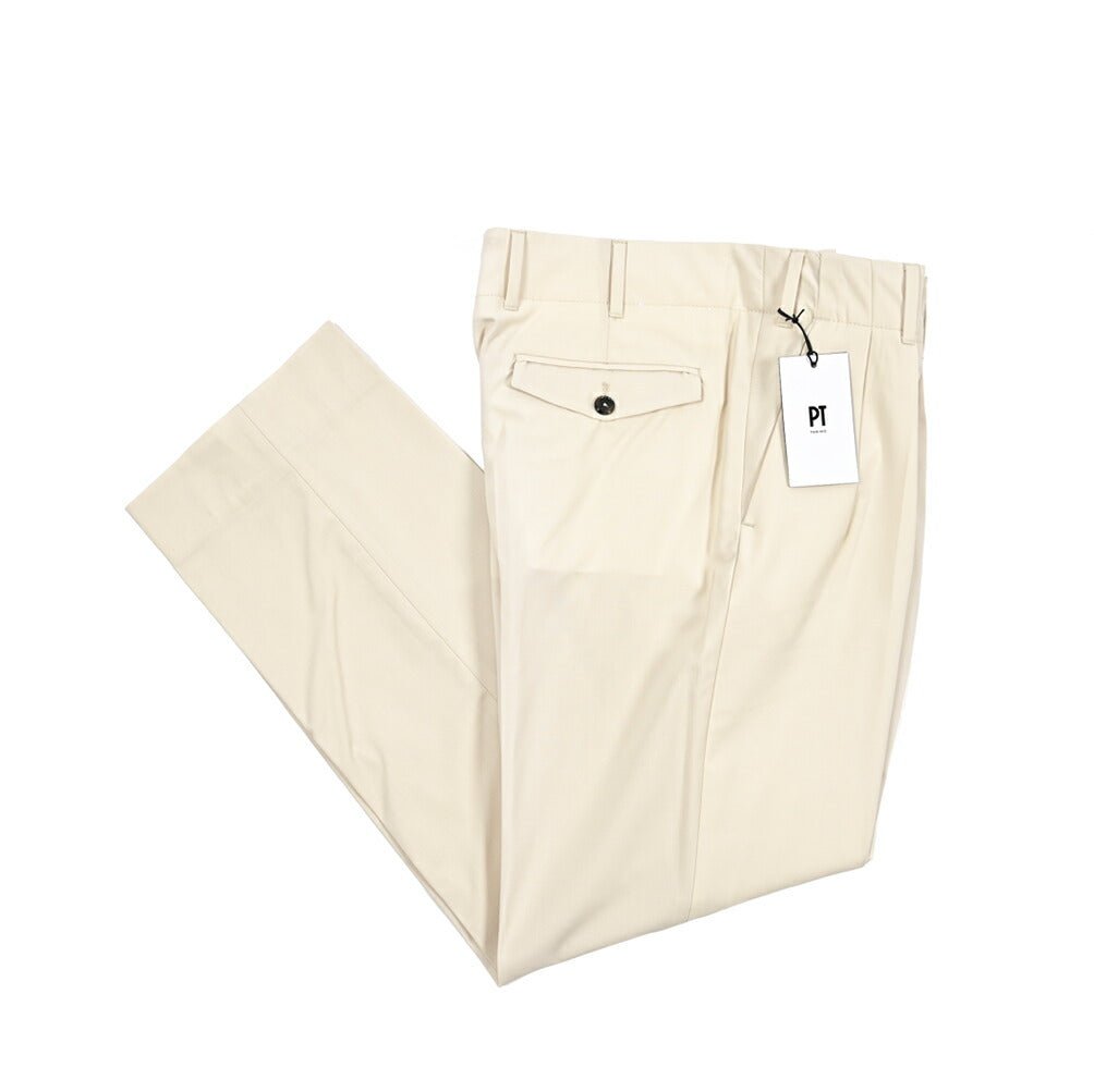 SALE｜PT TORINO Edge "VENTI" ストレッチウール ツータックワイドスラックス｜423464 - 48｜GUARDAROBA MILANO OFFICIAL STORE