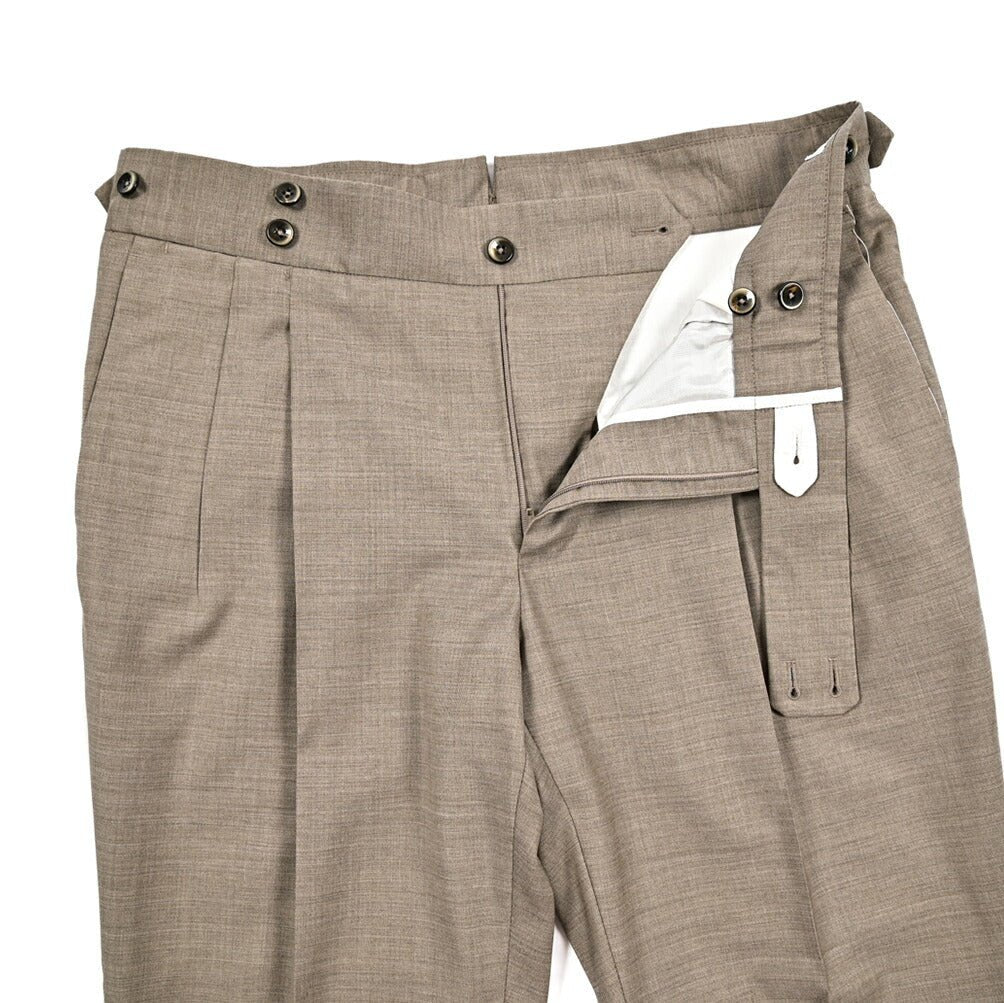 SALE｜PT TORINO "GENTLEMAN FIT" ストレッチウール ツータックベルトレススラックス｜423365｜GUARDAROBA MILANO OFFICIAL STORE