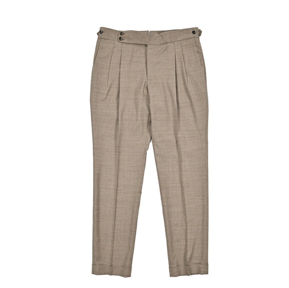SALE｜PT TORINO "GENTLEMAN FIT" ストレッチウール ツータックベルトレススラックス｜423365｜GUARDAROBA MILANO OFFICIAL STORE