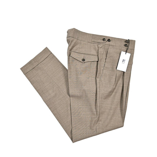 SALE｜PT TORINO "GENTLEMAN FIT" ストレッチウール ツータックベルトレススラックス｜423365｜GUARDAROBA MILANO OFFICIAL STORE