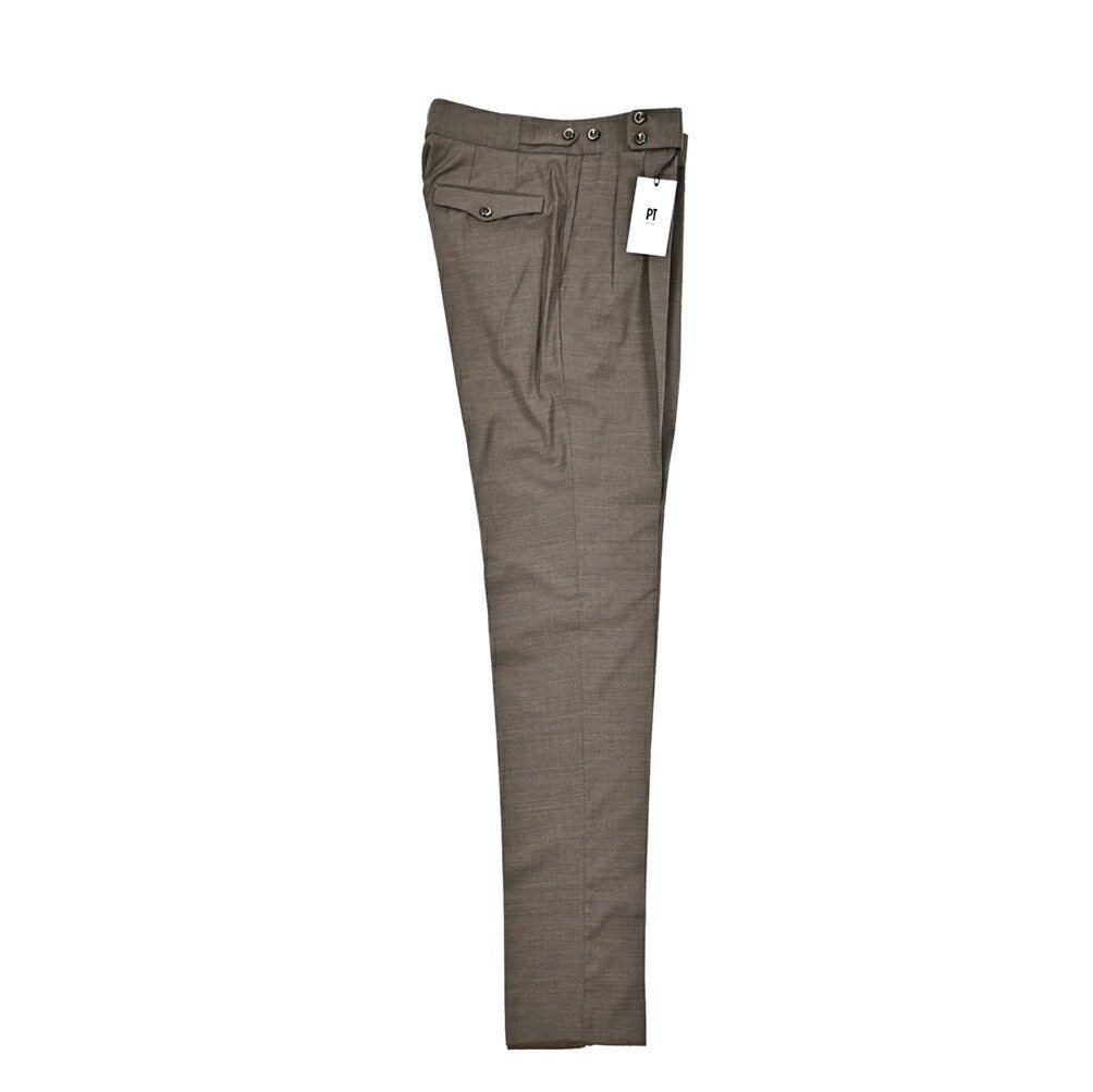SALE｜PT TORINO "GENTLEMAN FIT" ストレッチウール ツータックベルトレス スラックス｜423385｜GUARDAROBA MILANO OFFICIAL STORE