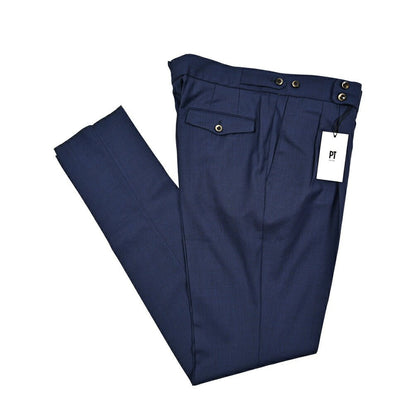 SALE｜PT TORINO "GENTLEMAN FIT" SUPER 100's ヴァージンウール 100% ツータックベルトレススラックス｜423128 - 54｜GUARDAROBA MILANO OFFICIAL STORE