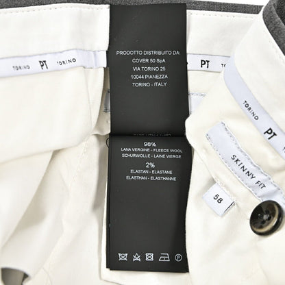 SALE｜PT TORINO "SKINNY FIT" ストレッチウール ノータックスキニースラックス｜423706 - 46｜GUARDAROBA MILANO OFFICIAL STORE
