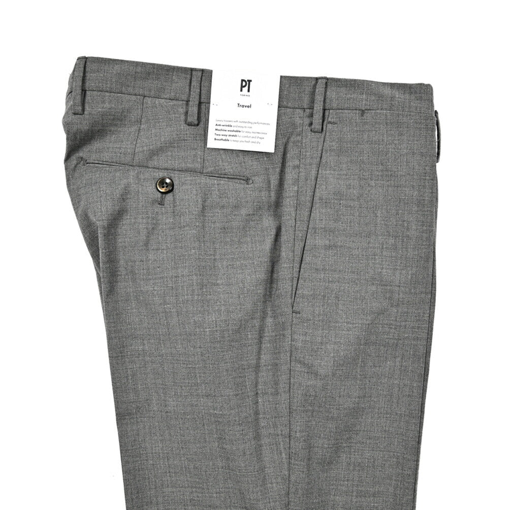 SALE｜PT TORINO Travel "SKINNY FIT" 高機能ストレッチウール ノータックスキニースラックス (TECHNO WASHABLE WOOL)｜423719 - 50｜GUARDAROBA MILANO OFFICIAL STORE