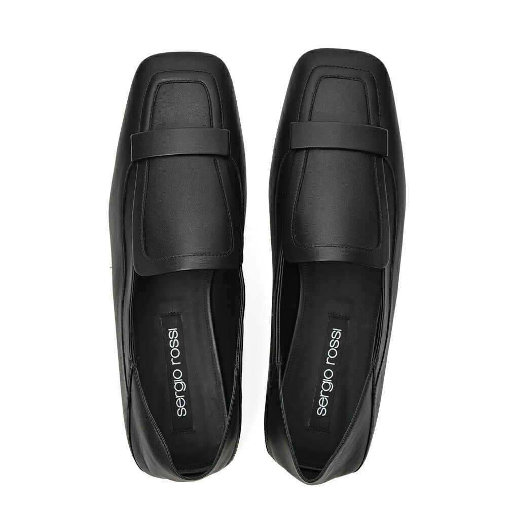 SALE｜Sergio Rossi sr1 Slippers ナッパレザー スクエアトゥローファー｜GUARDAROBA MILANO OFFICIAL STORE