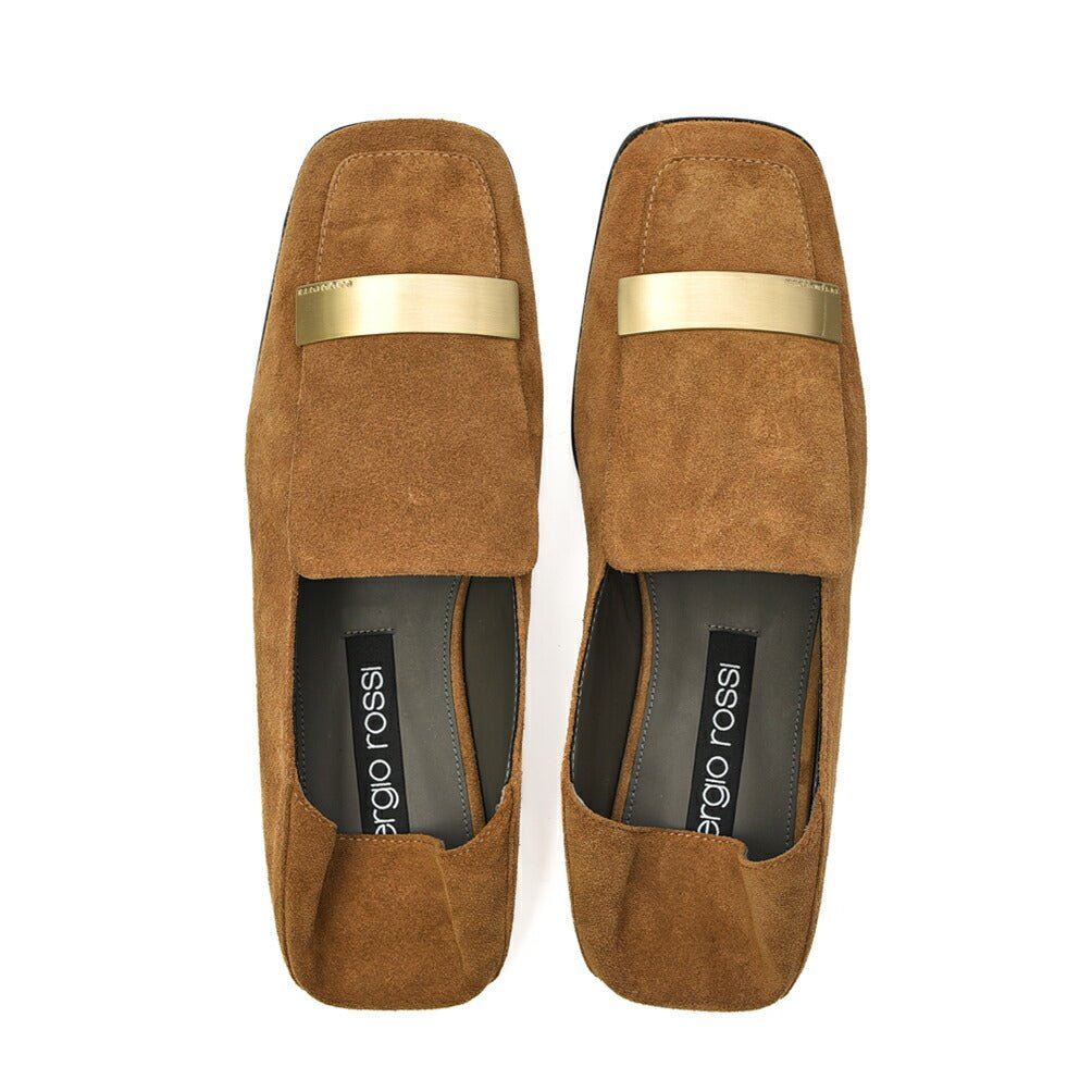 SALE｜Sergio Rossi sr1 Slippers スエードレザー スクエアトゥローファー｜GUARDAROBA MILANO OFFICIAL STORE