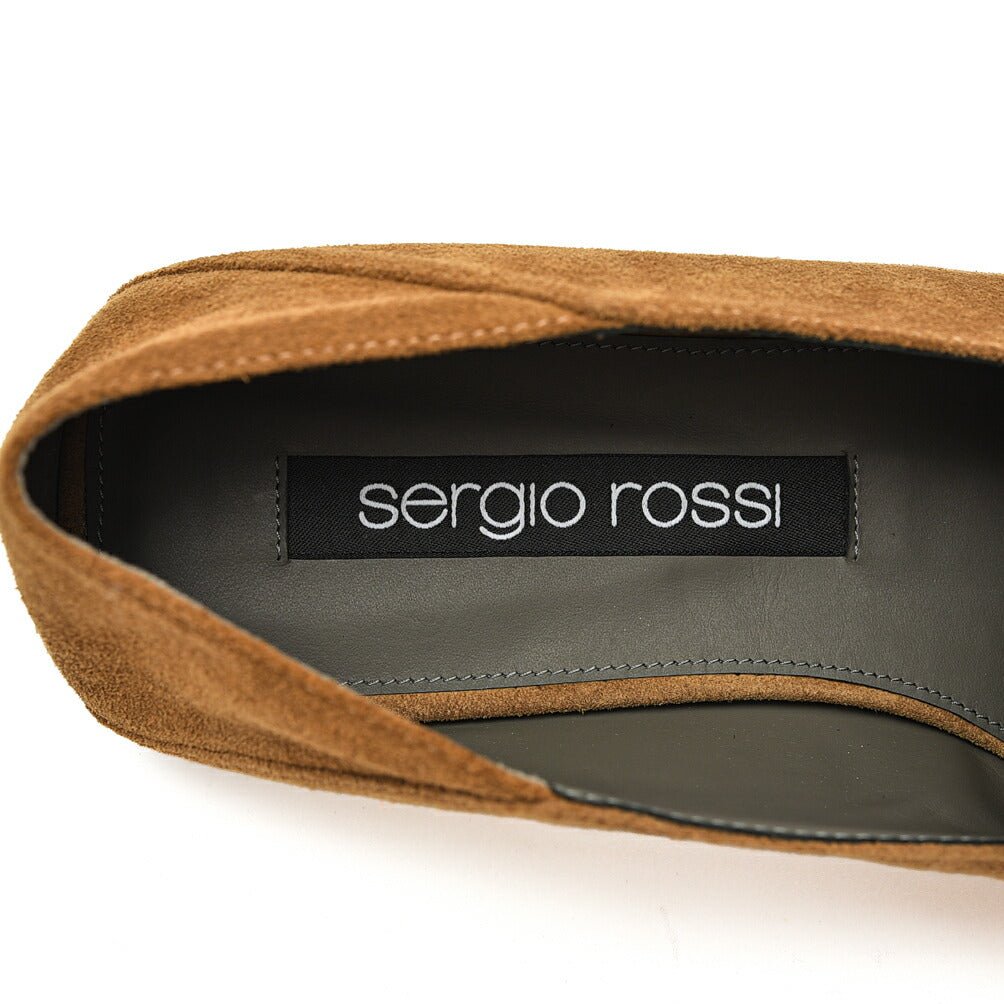 SALE｜Sergio Rossi sr1 Slippers スエードレザー スクエアトゥローファー｜GUARDAROBA MILANO OFFICIAL STORE