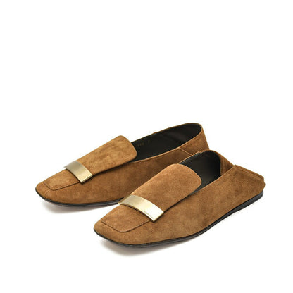 SALE｜Sergio Rossi sr1 Slippers スエードレザー スクエアトゥローファー｜GUARDAROBA MILANO OFFICIAL STORE