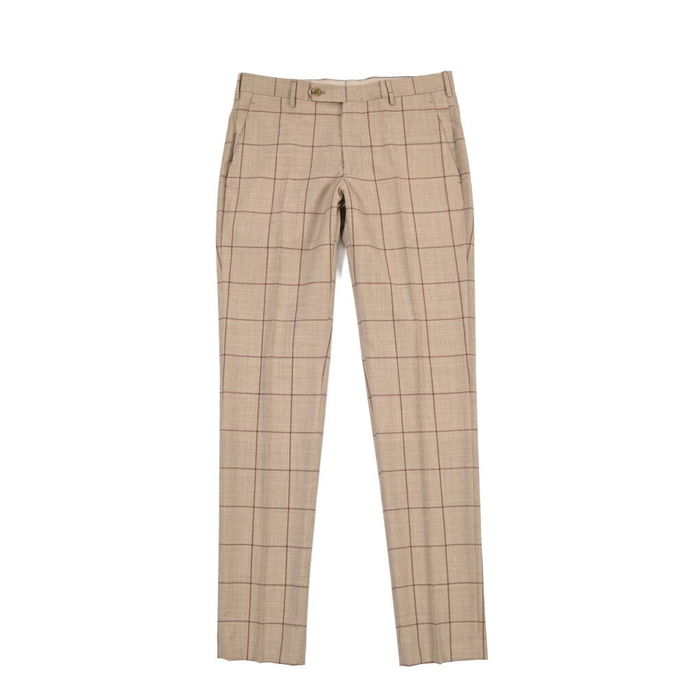 SUMMER SALE｜26SS BERWICH “MORELLO” ヴァージンウール100% ノータックスリムスラックス ブラウン(tobacco) 44 | GUARDAROBA MILANO OFFICIAL STORE
