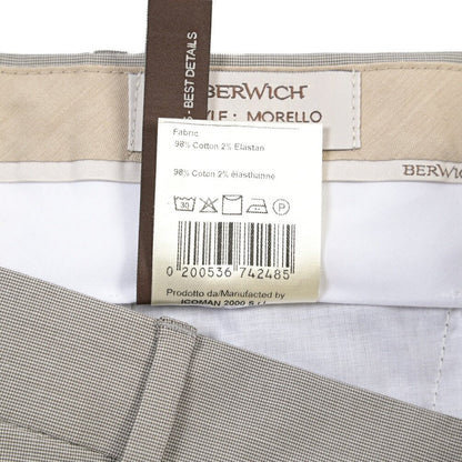 SUMMER SALE｜26SS BERWICH “MORELLO” ストレッチコットン ノータックチノパンツ グレー(khaky) 44 | GUARDAROBA MILANO OFFICIAL STORE