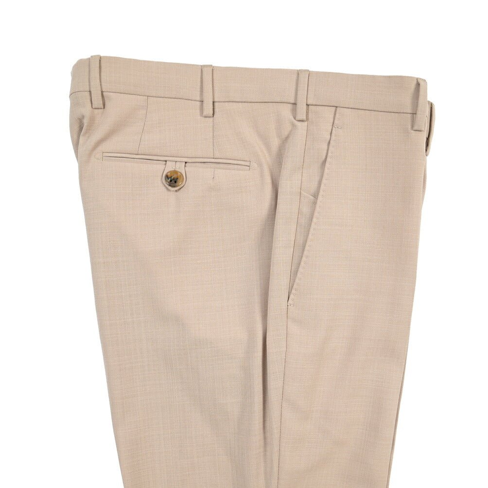 SUMMER SALE｜26SS BERWICH “MORELLO” シルク混ウール ノータックスラックス ベージュ(beige) 44 | GUARDAROBA MILANO OFFICIAL STORE
