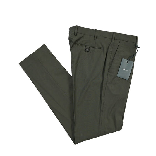SUMMER SALE｜26SS BERWICH “MORELLO” ストレッチウール ノータックスラックス カーキグリーン(army) 44 | GUARDAROBA MILANO OFFICIAL STORE