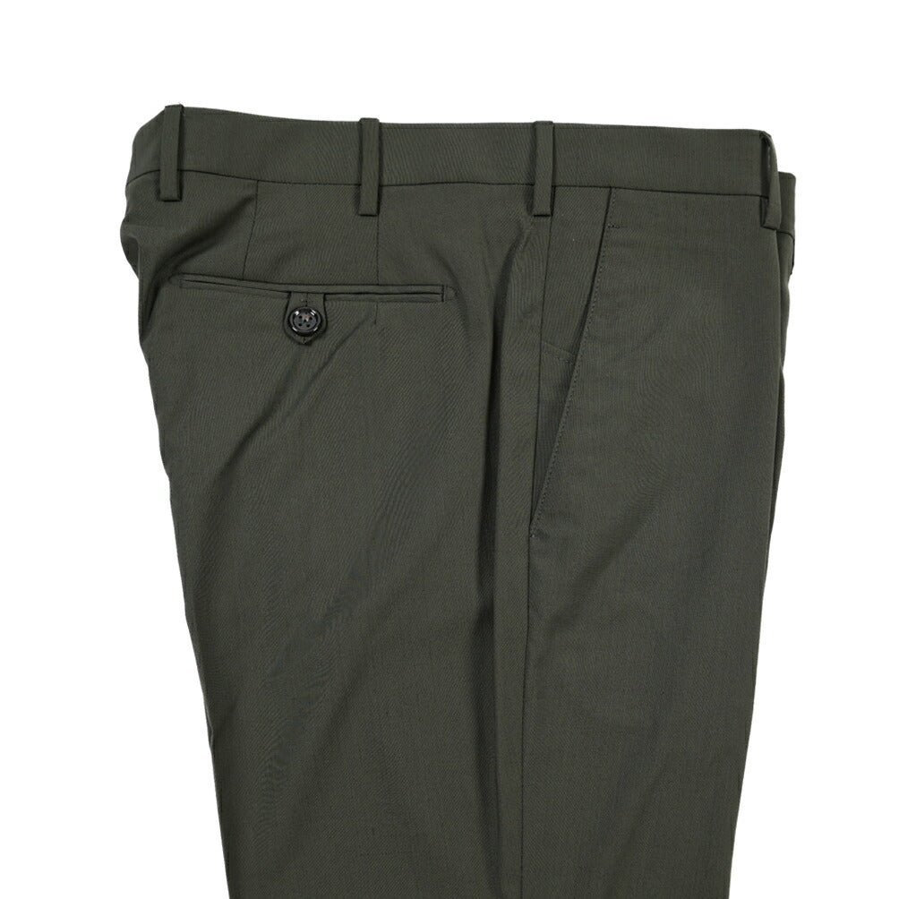 SUMMER SALE｜26SS BERWICH “MORELLO” ストレッチウール ノータックスラックス カーキグリーン(army) 44 | GUARDAROBA MILANO OFFICIAL STORE