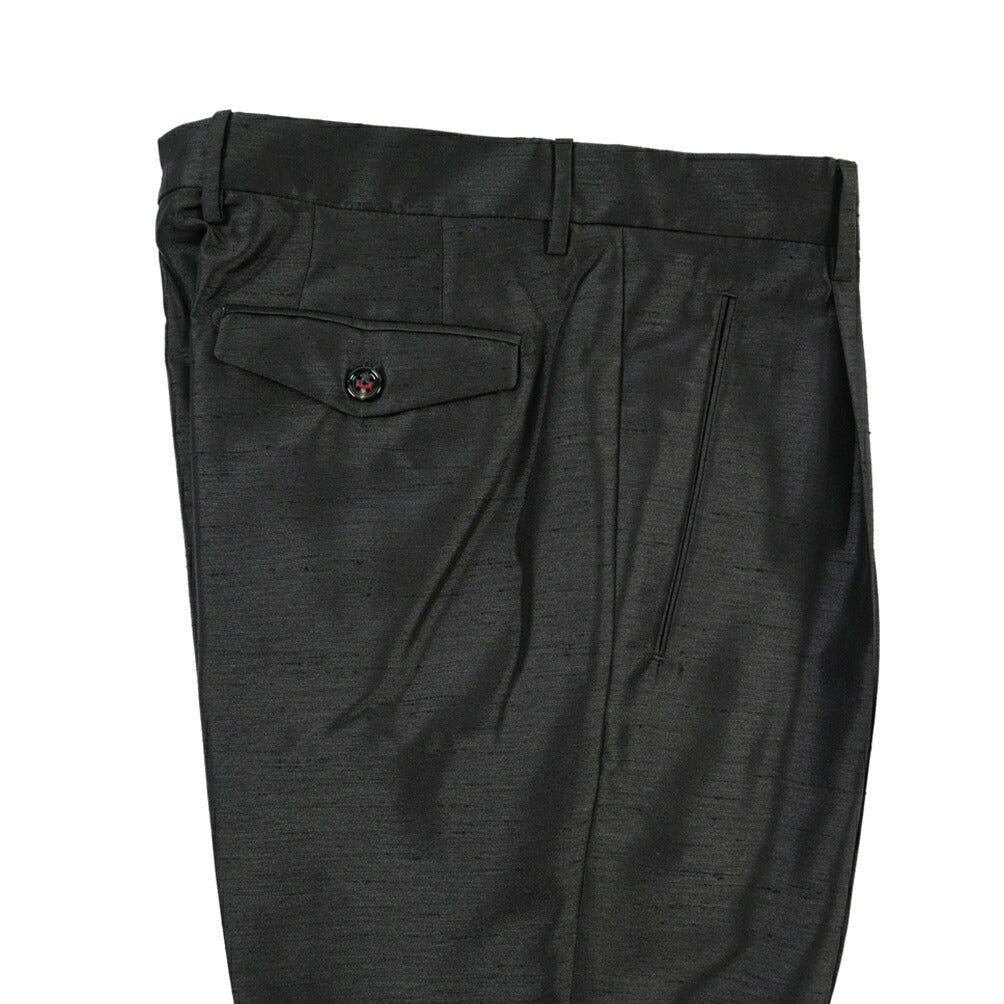 SUMMER SALE｜26SS BERWICH “RETRO THECA 1P” ポリエステル100% ワンタックスラックス ブラック(black) 44 | GUARDAROBA MILANO OFFICIAL STORE