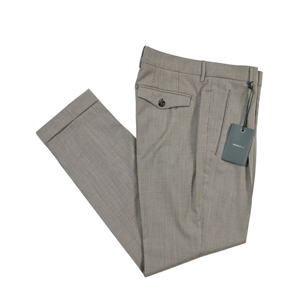 SUMMER SALE｜26SS BERWICH “RETRO THECA 1P” ヴァージンウール100% ワンタックスラックス グレージュ(greige) 46 | GUARDAROBA MILANO OFFICIAL STORE