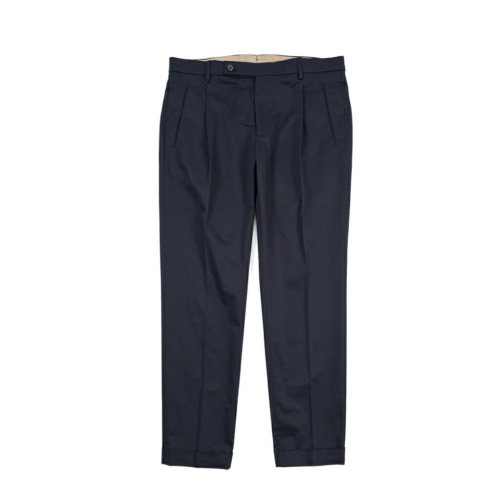 SUMMER SALE｜26SS BERWICH “RETRO THECA 1P” コットン100% ワンタックパンツ ネイビー(navy) 46 | GUARDAROBA MILANO OFFICIAL STORE