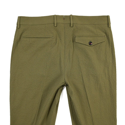 SUMMER SALE｜26SS BERWICH “RETRO THECA 1P” ストレッチコットン シアサッカーパンツ カーキグリーン(army) 44 | GUARDAROBA MILANO OFFICIAL STORE