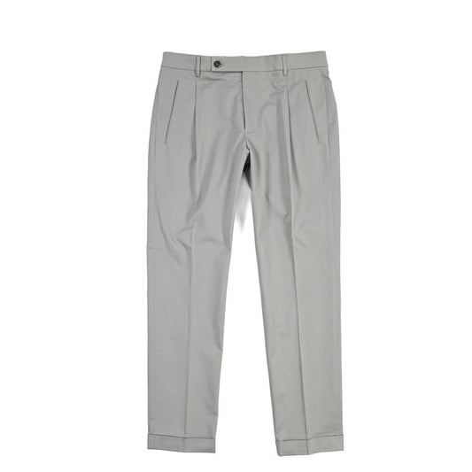 SUMMER SALE｜26SS BERWICH “RETRO THECA 1P” ストレッチコットン ワンタックチノパンツ グレー(grey) 44 | GUARDAROBA MILANO OFFICIAL STORE