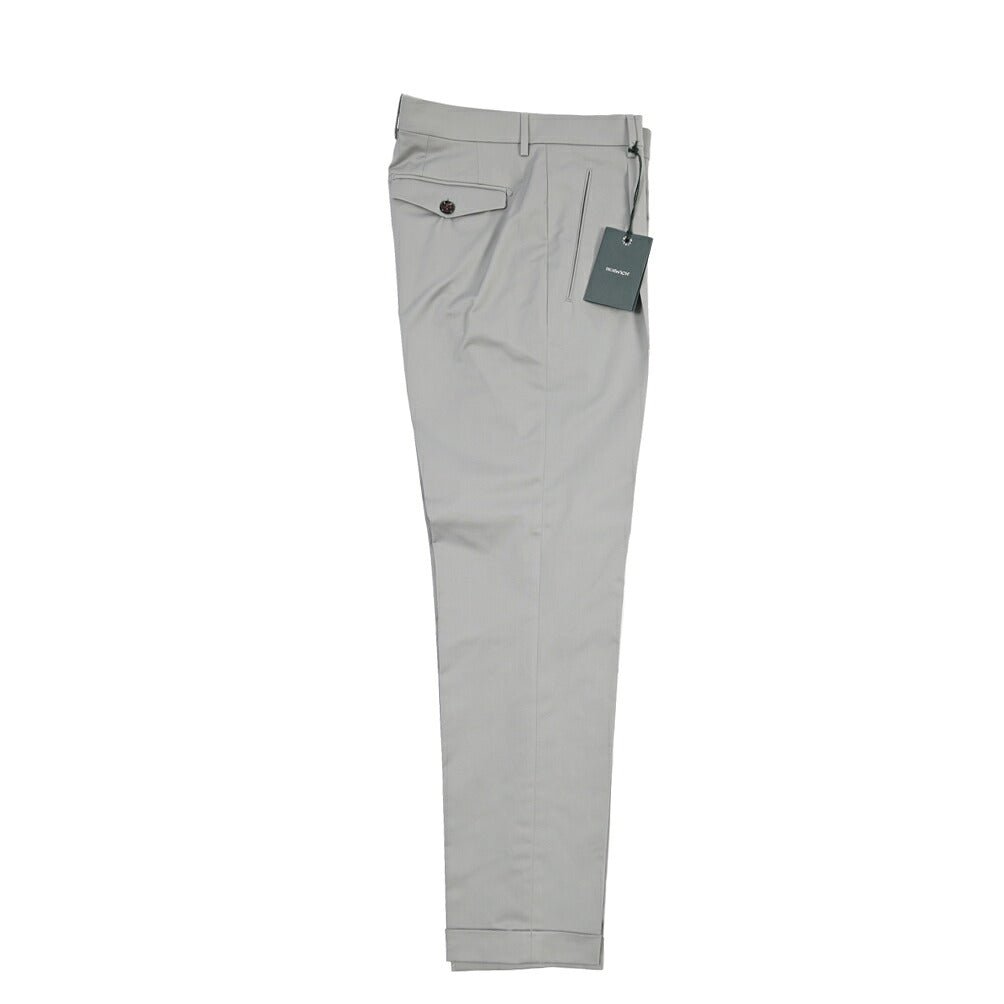 SUMMER SALE｜26SS BERWICH “RETRO THECA 1P” ストレッチコットン ワンタックチノパンツ グレー(grey) 44 | GUARDAROBA MILANO OFFICIAL STORE