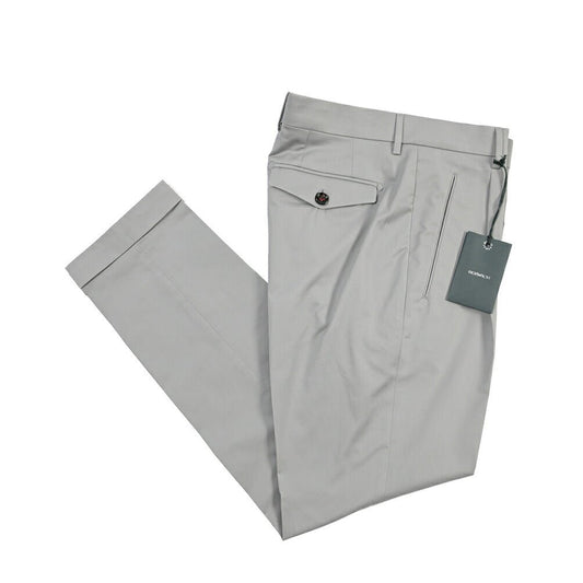 SUMMER SALE｜26SS BERWICH “RETRO THECA 1P” ストレッチコットン ワンタックチノパンツ グレー(grey) 44 | GUARDAROBA MILANO OFFICIAL STORE