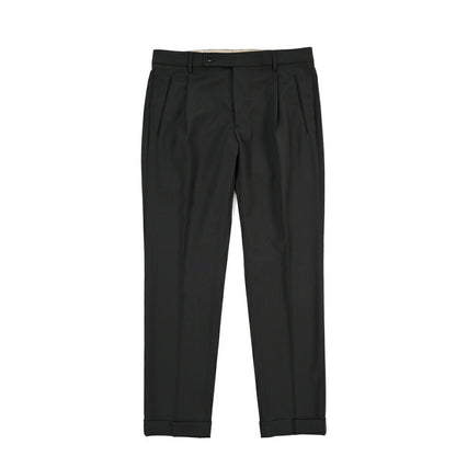 SUMMER SALE｜26SS BERWICH “RETRO THECA 1P” ストレッチウール ワンタックスラックス ブラック(black) 46 | GUARDAROBA MILANO OFFICIAL STORE