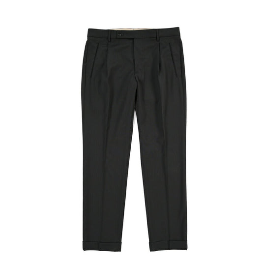 SUMMER SALE｜26SS BERWICH “RETRO THECA 1P” ストレッチウール ワンタックスラックス ブラック(black) 46 | GUARDAROBA MILANO OFFICIAL STORE