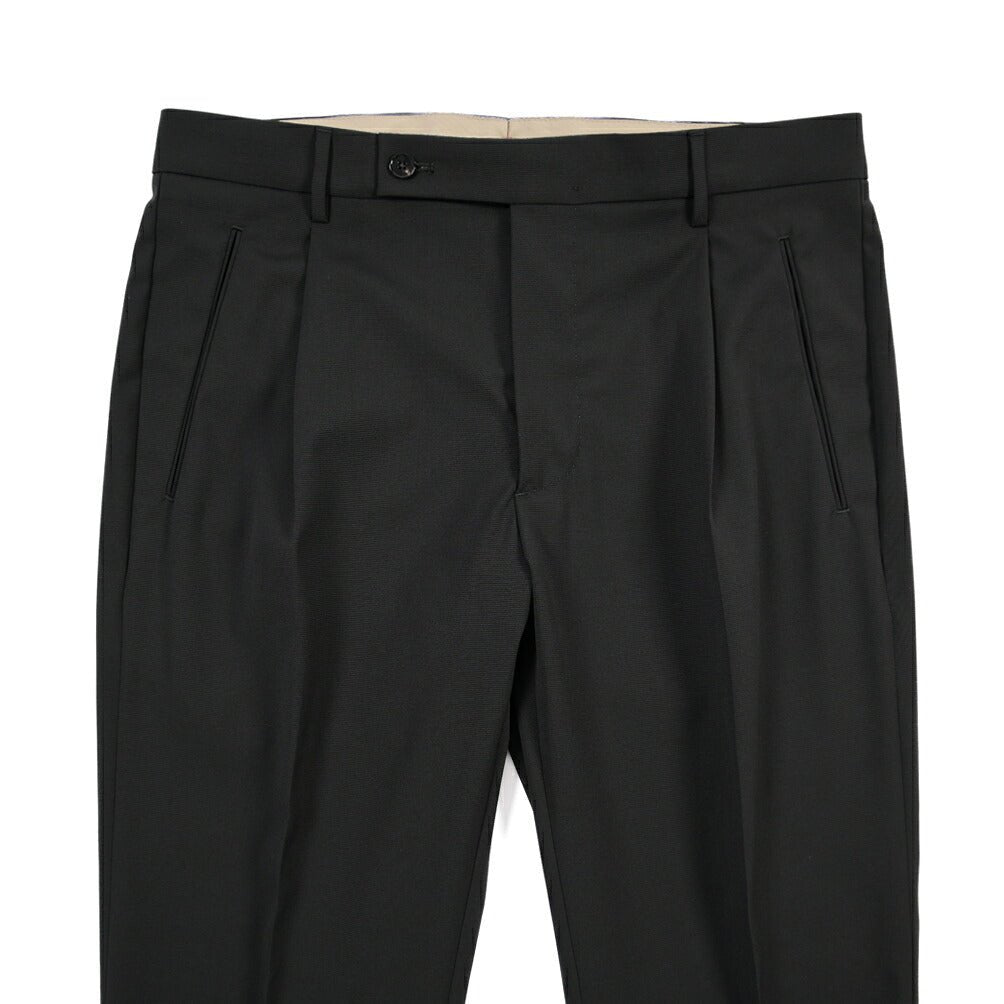 SUMMER SALE｜26SS BERWICH “RETRO THECA 1P” ストレッチウール ワンタックスラックス ブラック(black) 46 | GUARDAROBA MILANO OFFICIAL STORE