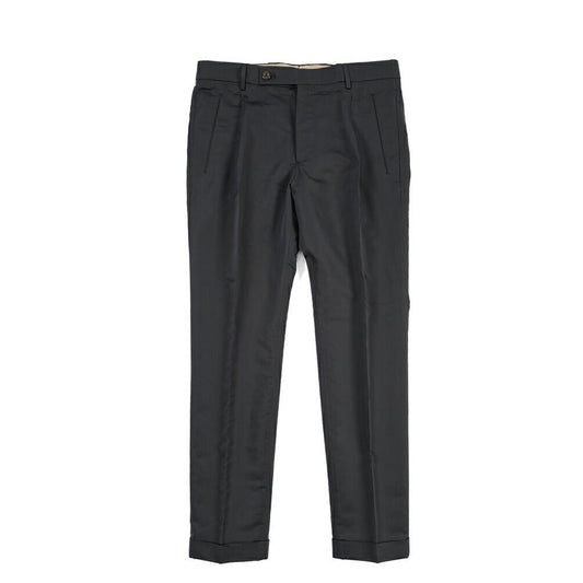 SUMMER SALE｜26SS BERWICH “RETRO THECA 1P” シルク混コットン ワンタックスラックス ブラック(black) 44 | GUARDAROBA MILANO OFFICIAL STORE