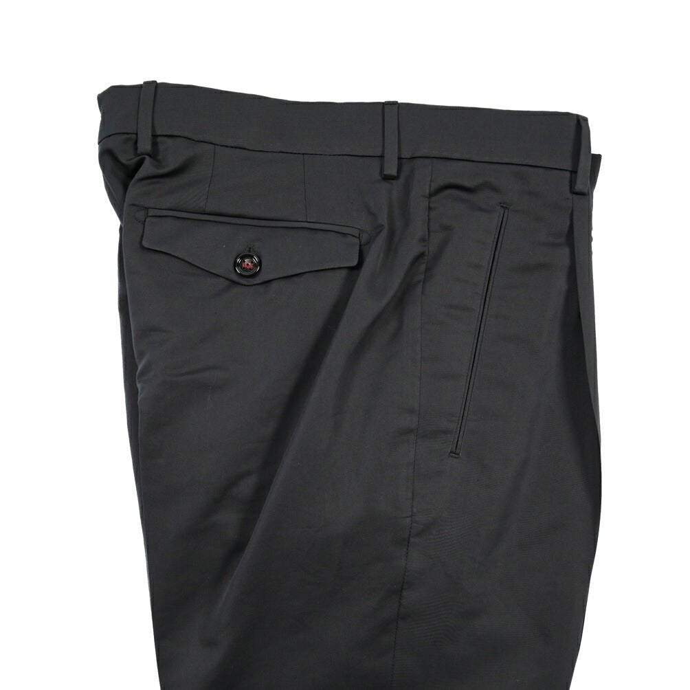 SUMMER SALE｜26SS BERWICH “RETRO THECA 1P” シルク混コットン ワンタックスラックス ブラック(black) 44 | GUARDAROBA MILANO OFFICIAL STORE