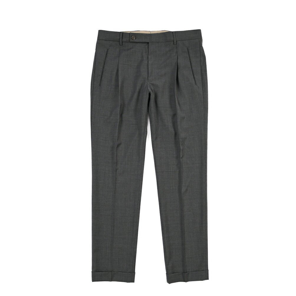 SUMMER SALE｜26SS BERWICH “RETRO THECA 1P” ストレッチコットン ワンタックパンツ グレー(GREY) 44 | GUARDAROBA MILANO OFFICIAL STORE