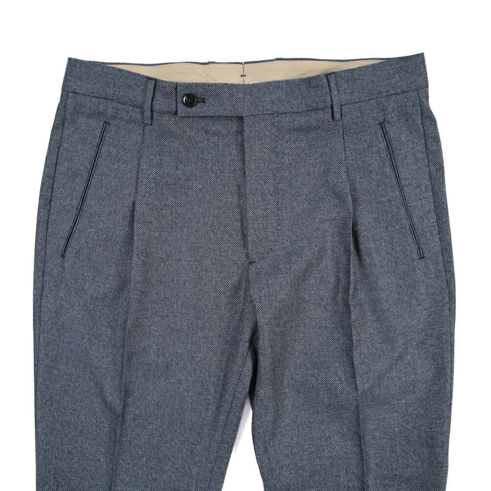 SUMMER SALE｜26SS BERWICH “RETRO THECA 1P” コットン混ウール ワンタックパンツ ブルーグレー(blue) 44 | GUARDAROBA MILANO OFFICIAL STORE