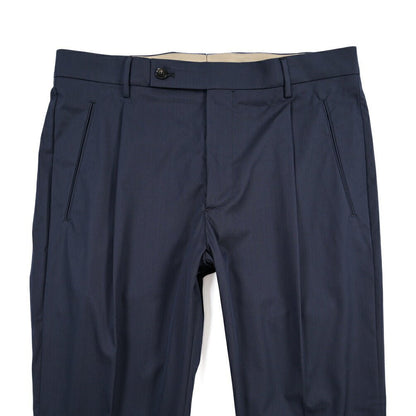 SUMMER SALE｜26SS BERWICH “RETRO THECA 1P” ストレッチコットン ワンタックパンツ ネイビー(BLUE) 44 | GUARDAROBA MILANO OFFICIAL STORE