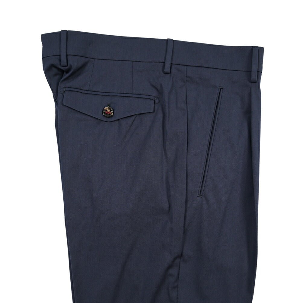SUMMER SALE｜26SS BERWICH “RETRO THECA 1P” ストレッチコットン ワンタックパンツ ネイビー(BLUE) 44 | GUARDAROBA MILANO OFFICIAL STORE
