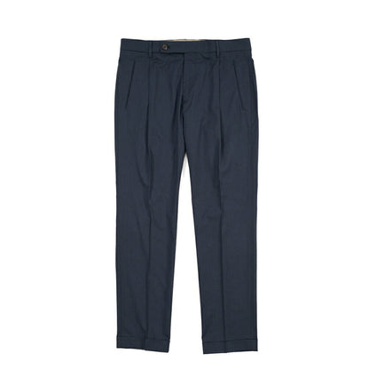 SUMMER SALE｜26SS BERWICH “RETRO THECA 1P” ストレッチコットン ワンタックパンツ ネイビー(navy) 44 | GUARDAROBA MILANO OFFICIAL STORE
