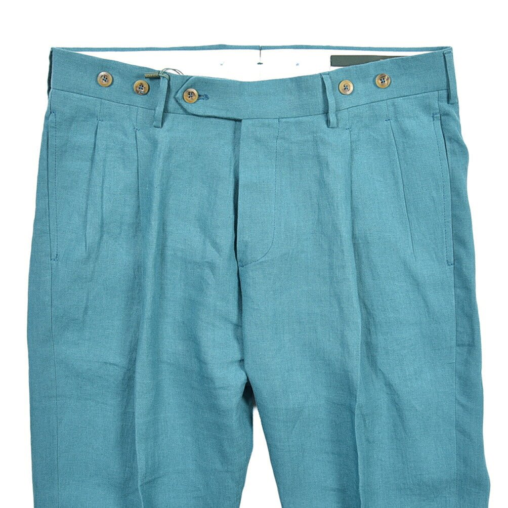 SUMMER SALE｜BERWICH “BARBER” リネン100% ツータックスラックス グリーン(gem green) 46 | GUARDAROBA MILANO OFFICIAL STORE