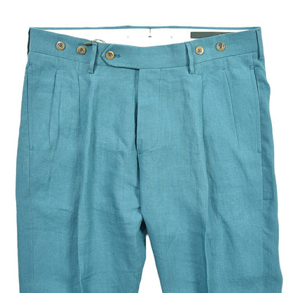 SUMMER SALE｜BERWICH “BARBER” リネン100% ツータックスラックス グリーン(gem green) 46 | GUARDAROBA MILANO OFFICIAL STORE