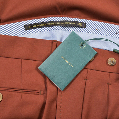 SUMMER SALE｜BERWICH “BARBER” ウール100% ツータックスラックス / CANONICO製生地 レッド(fired brown) 46 | GUARDAROBA MILANO OFFICIAL STORE